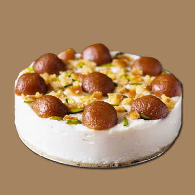 "Round shape Pineapple Gulab Jamun cake - 1kg - Click here to View more details about this Product